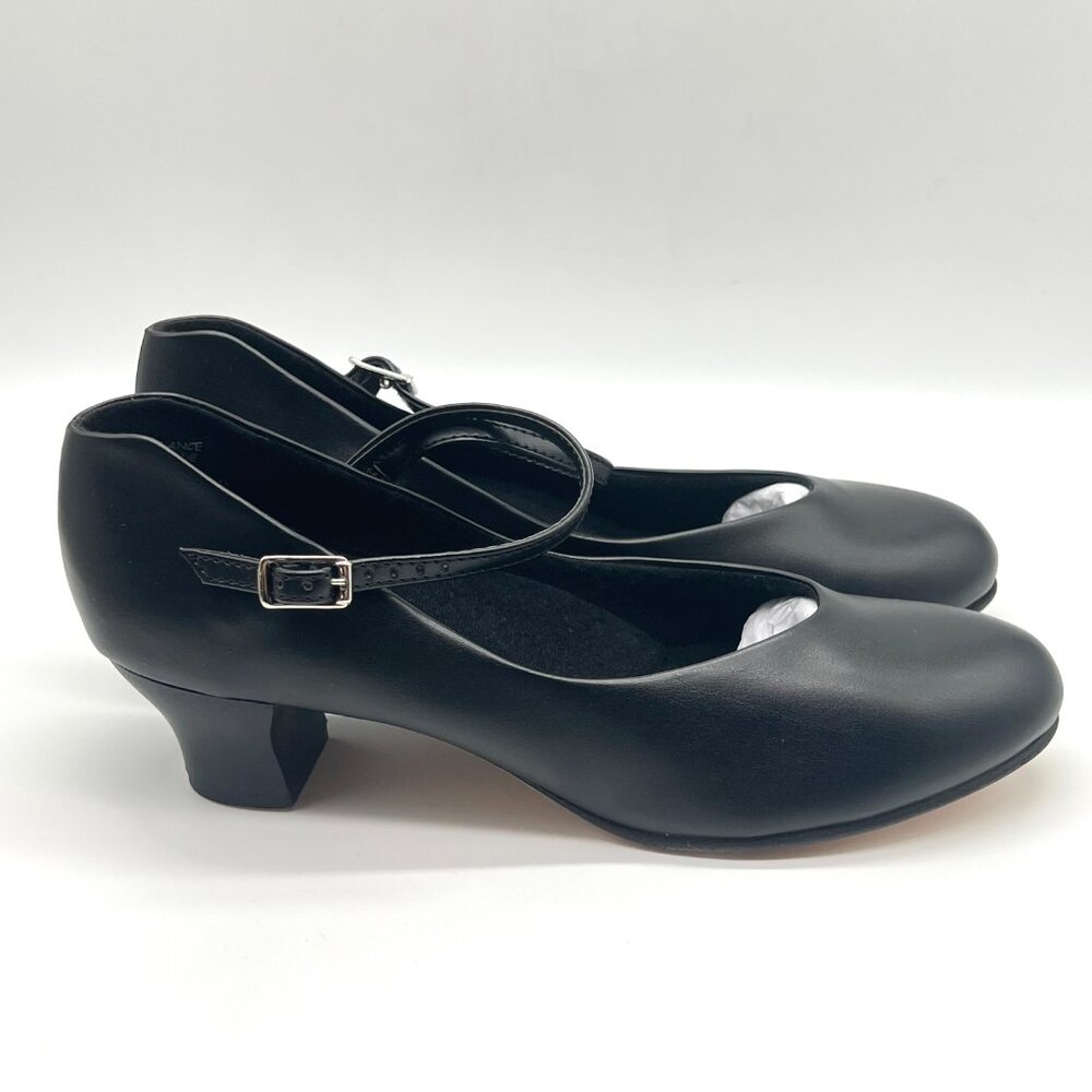 Capezio Womens Size 8.5 550 Junior Jr Footlight Black Tap Dance Shoes‎